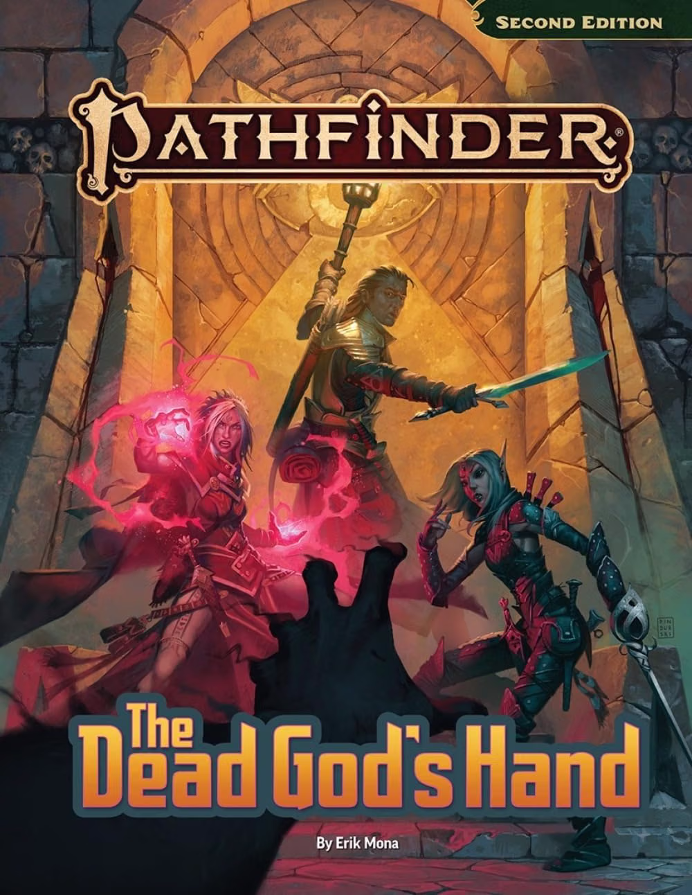 The cover to the Pathfinder adventure "The Dead Man's Hand."